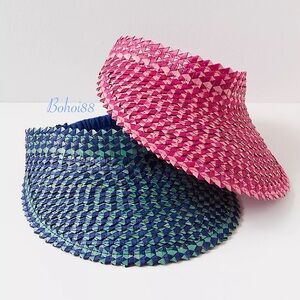 NEW Free People Island Hopper Speckled Straw Visor